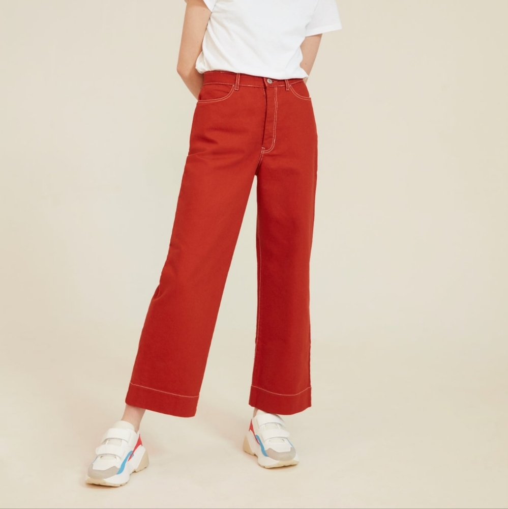 🧡❤️ kowtow 100% Fair Trade Organic Cotton Brick Denim Stage Pant, M